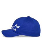Alpinestars Corp Shift Multi Hat, Baseball Cap, Blue, featuring a white 3D Astars logo, curved bill and structured crown, casual motorsport headwear