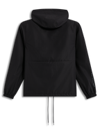 Alpinestars Speeder Resolve, cortavientos ligero con capucha, negro, vista posterior con logotipo en la manga y diseño de estilo deportivo urbano