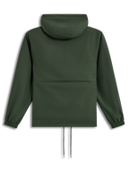 Alpinestars Speeder Resolve, cortavientos ligero con capucha en verde pino, vista trasera con puños elásticos