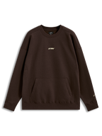 Alpinestars Guise Oversized Crew, sudadera marrón de forro polar, ajuste holgado, bolsillo canguro y logotipos Astars bordados