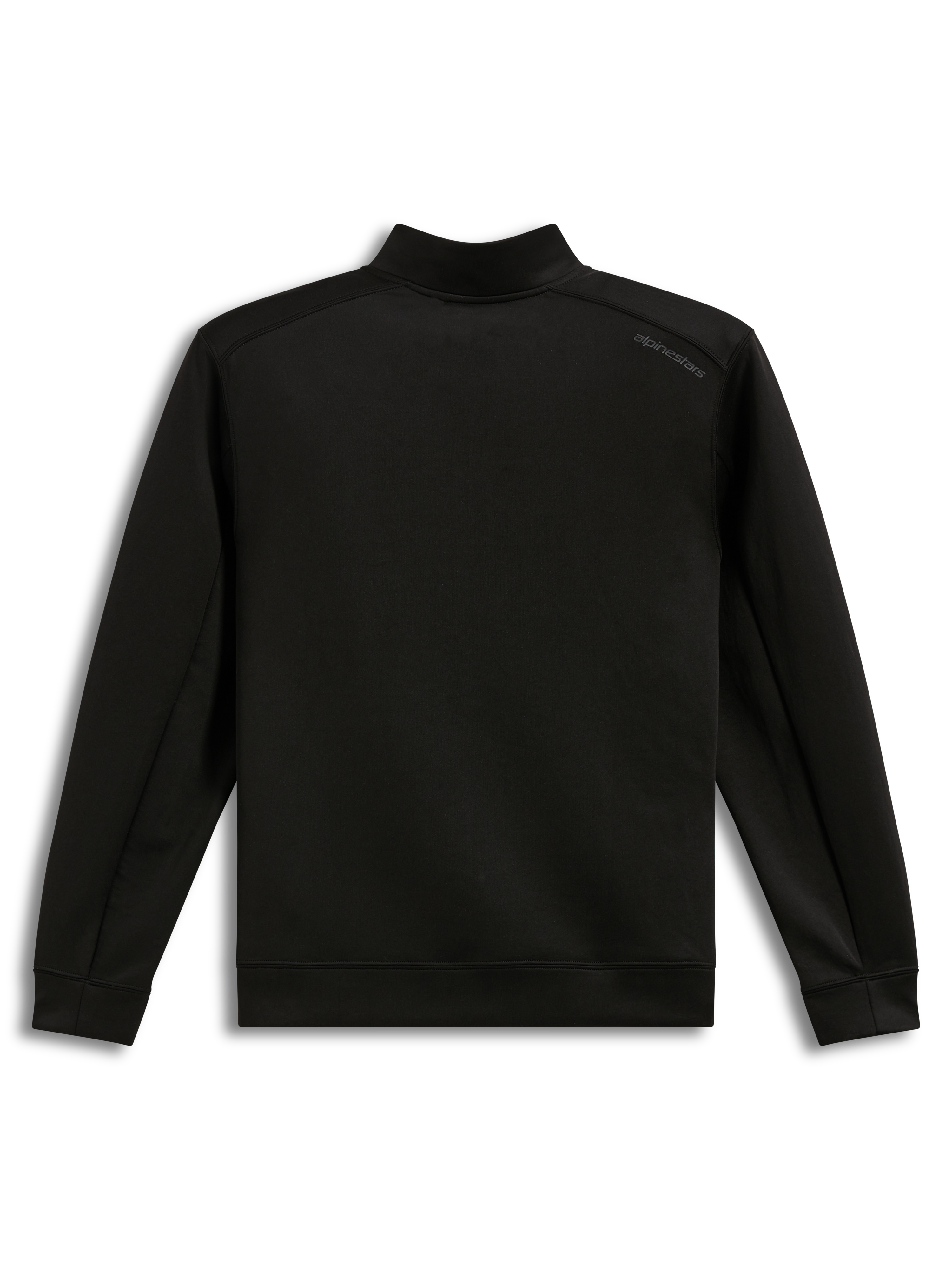 Alpinestars Apera Half-Zip Sweatshirt, Black double-face fleece pullover, back view with tonal shoulder logo.