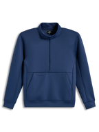 Alpinestars Apera Half-Zip, sudadera de media cremallera en azul acero, forro polar con bolsillo canguro y logos tonales.