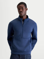 Alpinestars Sudadera Apera Half-Zip, sudadera de media cremallera para hombre, azul acero, con bolsillo canguro y logotipos tonales, ropa deportiva de forro polar para un estilo casual