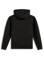 Alpinestars Datrix Hoodie, sudadera de forro polar negra, vista posterior con capucha forrada de malla, estilo deportivo