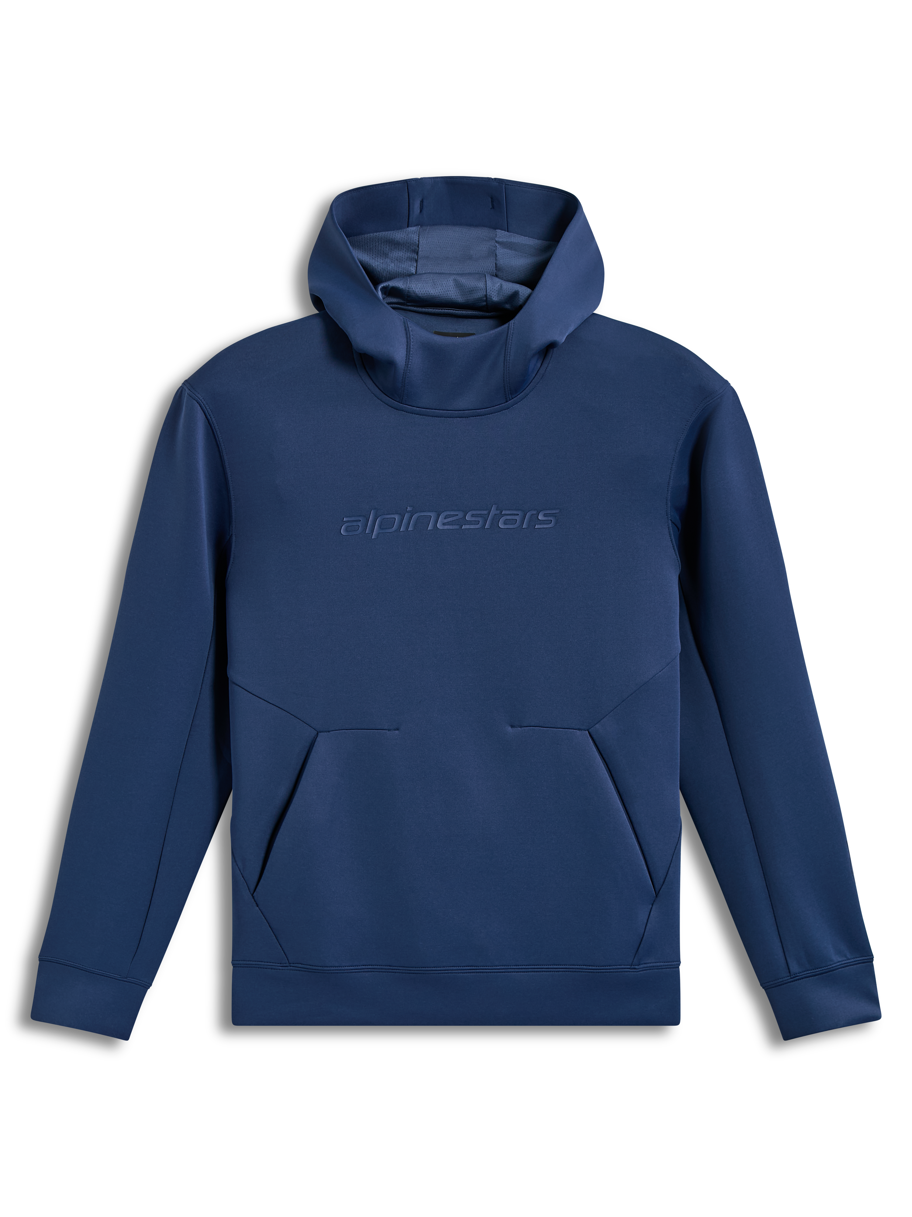 Alpinestars Datrix Hoodie, sudadera con capucha de forro polar azul acero, con logotipo tonal HD y capucha forrada de malla.
