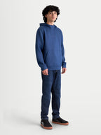 Alpinestars Sudadera con capucha Datrix, sudadera de estilo motorsport para hombre, azul acero, forro polar de doble cara con logotipo HD tonal y capucha con forro de malla, prenda casual y deportiva