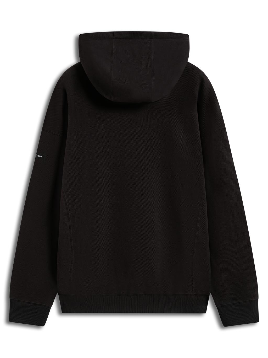 Alpinestars Camino Textured Oversized, sudadera negra con capucha, vista trasera, forro polar de punto texturizado.