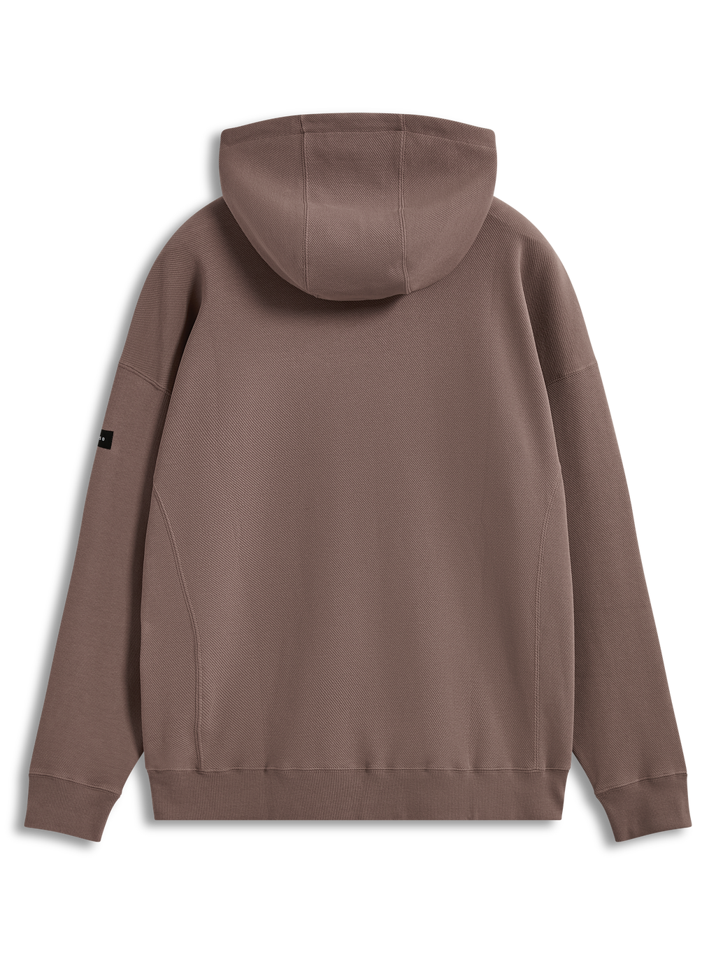 Alpinestars Camino Textured Oversized Hoodie, sudadera deportiva marrón de forro polar texturizado, vista posterior.