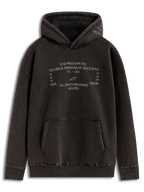 Alpinestars Infinite Washed Oversized Hoodie, sudadera con capucha, negro lavado, forro polar efecto nieve con logos racing