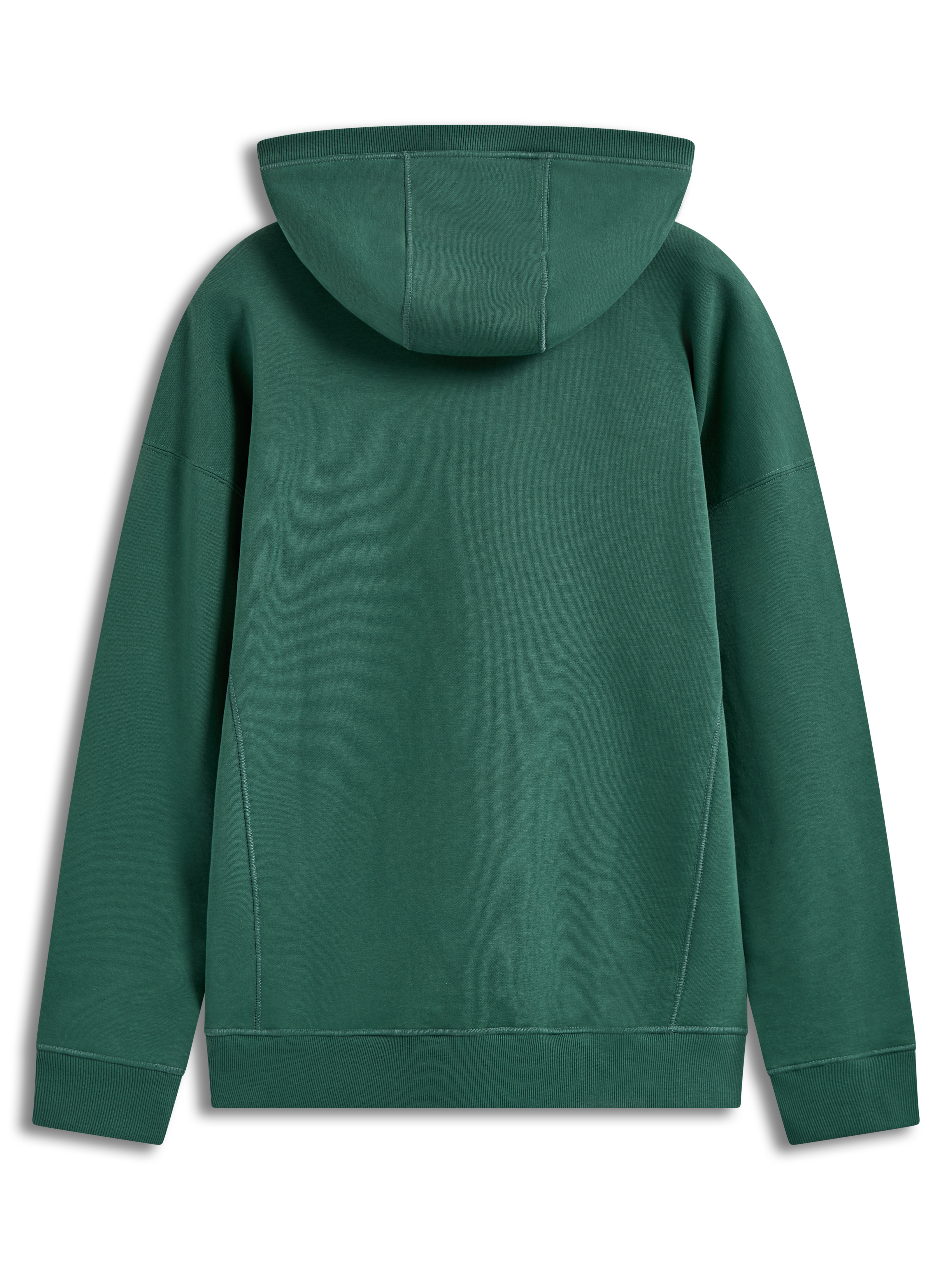 Alpinestars Shaw Oversized Hoodie, sudadera de forro polar verde, vista trasera con costuras y ajuste holgado