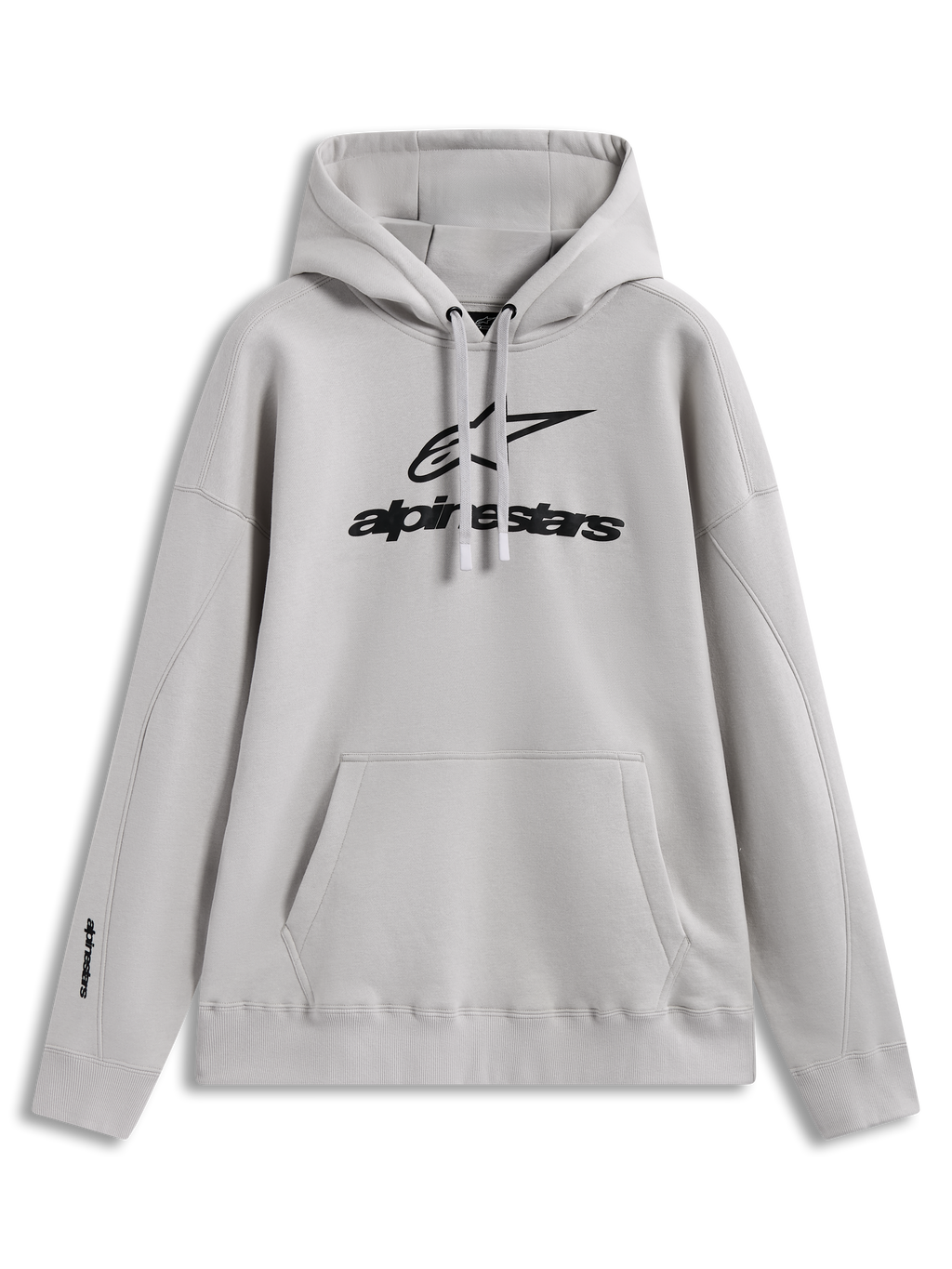Alpinestars Prelude Oversized Hoodie, sudadera de forro polar arena con logo en relieve, ajuste ancho y bolsillo canguro