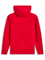 Alpinestars Race Wordmark Hoodie, sudadera con capucha de forro polar, roja, vista trasera, estilo casual y de automovilismo.