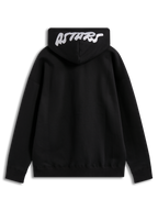 Alpinestars Pioneer Oversized Hoodie, sudadera con capucha negra, forro polar, logo Astars blanco bordado, vista trasera