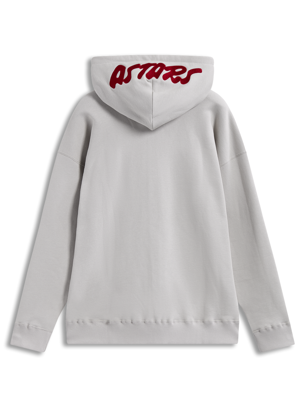 Alpinestars Pioneer Oversized Hoodie, sudadera de forro polar color arena con logo Astars rojo bordado en la capucha.