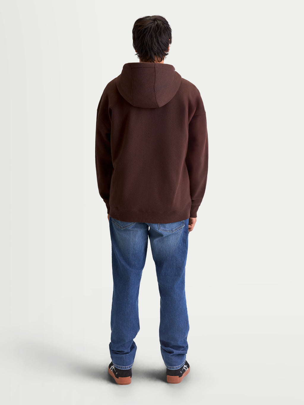 Alpinestars Entity Oversized Hoodie, Brown Sportswear Zip Hoodie shown from the back on model, relaxed oversized fit, made from premium recycled cotton blend fleece, casual lifestyle apparel.