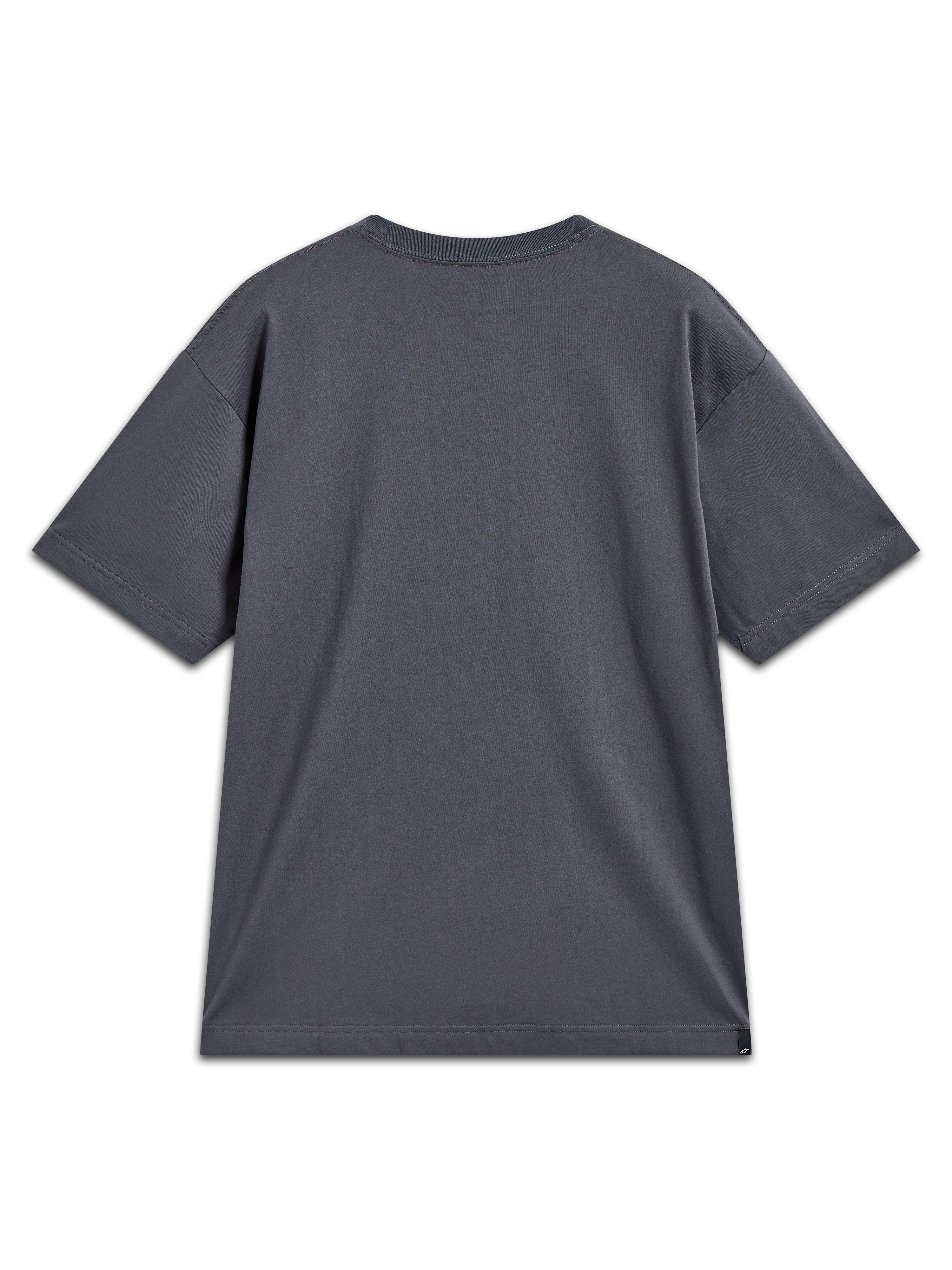 Alpinestars Chalk Oversized CSF Tee, camiseta de mangas cortas gris carbón, vista posterior con ajuste relajado.