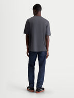 Alpinestars Camiseta Chalk Oversized CSF, camiseta de mangas cortas para hombre, ajuste oversized, gris marengo, vista de espalda en modelo, ropa deportiva de estilo motorsport.