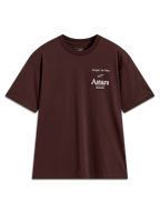 Alpinestars Post Oversized CSF Tee, camiseta de mangas cortas marrón con logotipo Astars blanco en el pecho, estilo casual