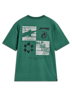 Alpinestars Checkback Oversized CSF Tee, camiseta verde de mangas cortas con gráfico trasero multipanel, ropa deportiva casual