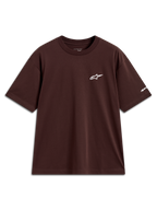 Alpinestars Mandate Oversized CSF Tee, camiseta de mangas cortas, marrón, logotipo Astars blanco en el pecho, ropa deportiva casual