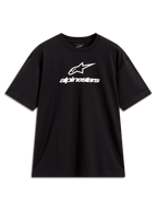 Alpinestars Prelude Oversized CSF, camiseta de mangas cortas negra con logotipo blanco apilado, ropa deportiva