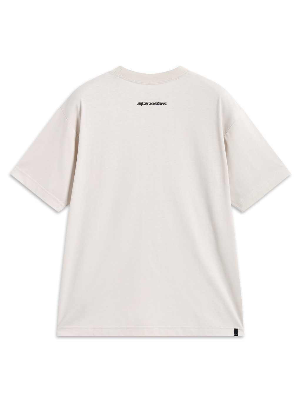 Alpinestars Prelude Oversized CSF Tee, camiseta de mangas cortas color arena, vista posterior con logotipo negro en el cuello
