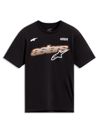 Alpinestars Cypress CSF Tee, camiseta de mangas cortas negra con gráfico Astars de relleno blanco, ropa deportiva casual