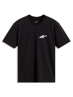 Alpinestars Meteor CSF Tee, camiseta de mangas cortas negra con logotipo Astars blanco en el pecho, ropa deportiva casual.