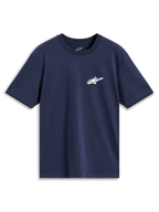 Alpinestars Meteor CSF Tee, camiseta de mangas cortas azul marino con logotipo Astars blanco, ropa deportiva casual