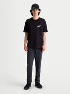Alpinestars Camiseta Meteor CSF, camiseta de mangas cortas negra para hombre con logotipo Astars blanco en el pecho, ropa deportiva casual
