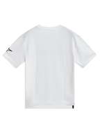 Alpinestars P1 CSF, camiseta blanca de mangas cortas, vista trasera con logo negro en la manga y etiqueta, ropa deportiva