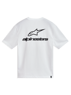 Alpinestars Combo Back CSF, camiseta de mangas cortas blanca con logotipo Astars negro en la espalda, ropa casual