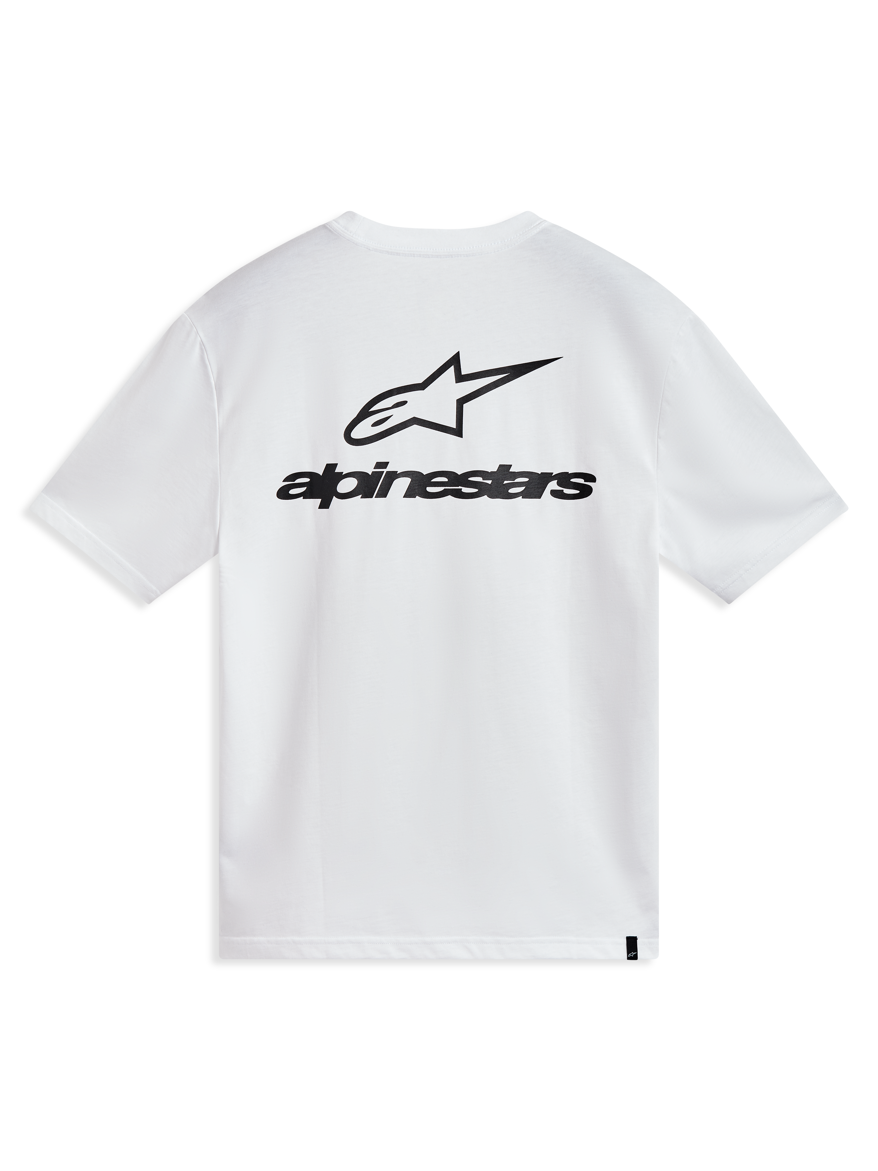 Alpinestars Combo Back CSF, camiseta de mangas cortas blanca con logotipo Astars negro en la espalda, ropa casual