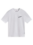 Alpinestars Combo Back CSF Tee, camiseta de mangas cortas, blanca con logotipo Astars negro en el pecho, ropa deportiva de estilo casual