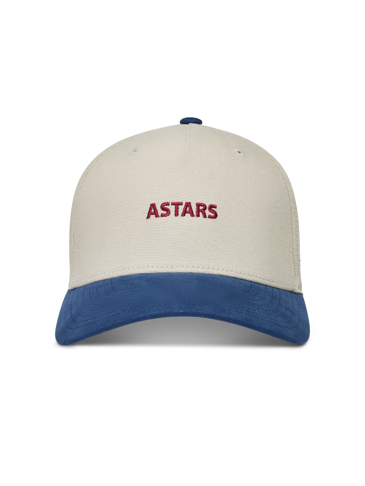 Alpinestars County Canvas Gorro, gorra deportiva en color arena y azul con logotipo Astars rojo bordado y visera curva