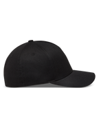 Alpinestars Maze Gorro, gorra de béisbol negra con visera curva, corona estructurada y parte trasera flexible en tejido de sarga, vista lateral