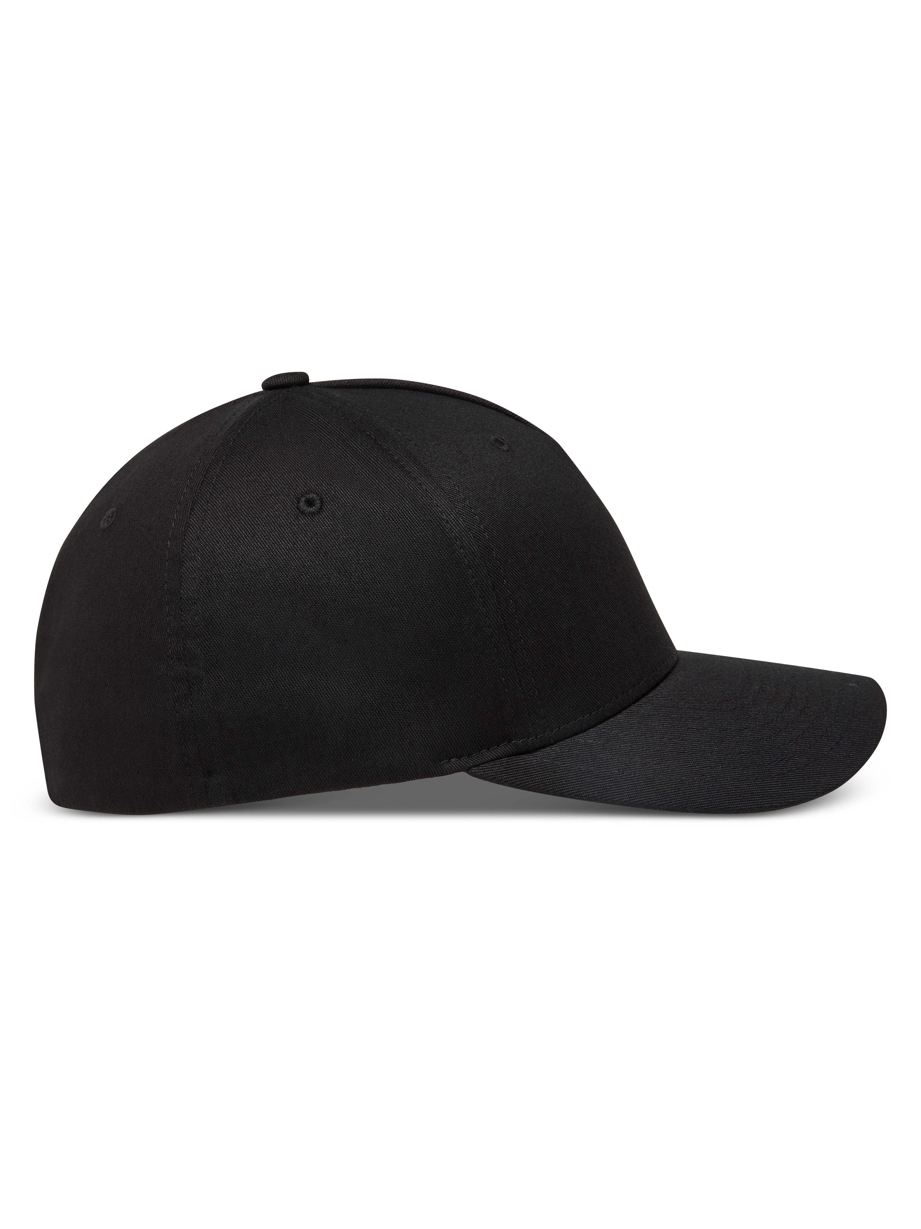 Alpinestars Maze Gorro, gorra de béisbol negra con visera curva, corona estructurada y parte trasera flexible en tejido de sarga, vista lateral
