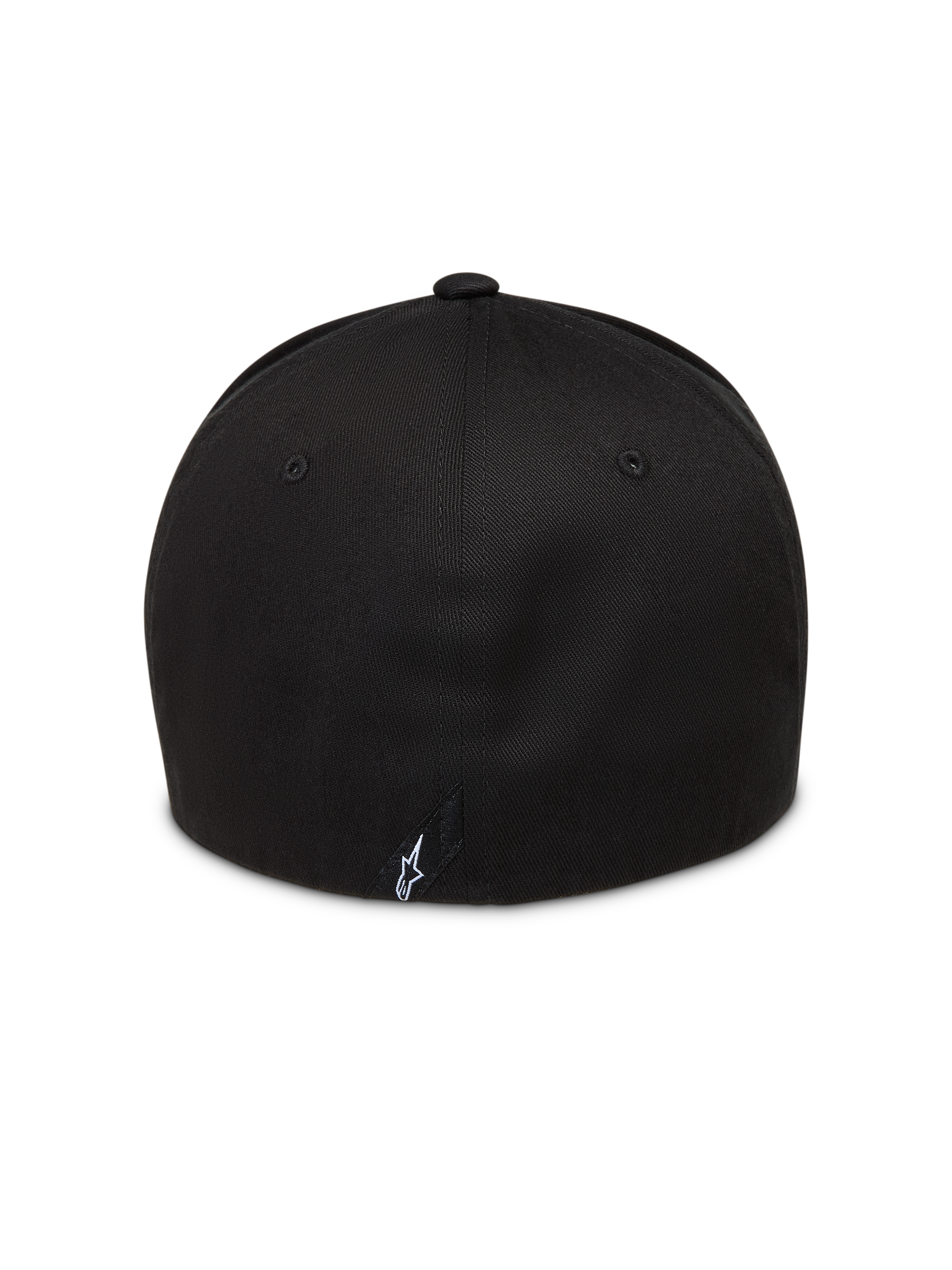 Alpinestars Maze Gorro, gorra de sarga negra con parte trasera flexible y logotipo Astars posterior, estilo deportivo