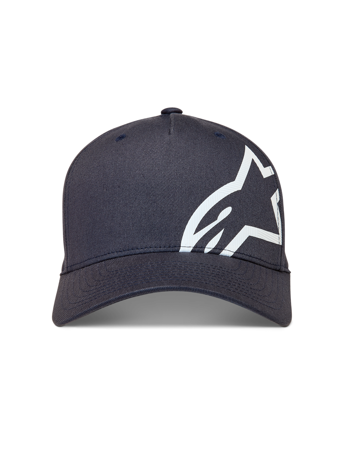 Alpinestars Maze Gorro, gorra de béisbol deportiva gris oscuro con visera curva y logotipo Astars blanco en relieve.