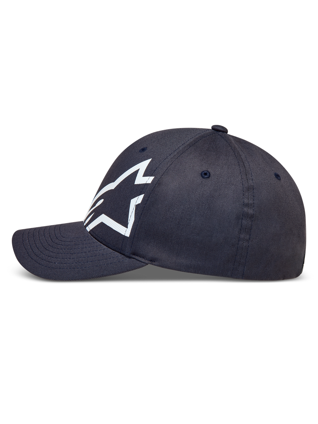 Alpinestars Maze Gorro, gorra deportiva gris oscuro con visera curva y logotipo Astars blanco texturizado en sarga.