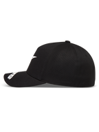 Alpinestars Arclight Gorro, gorra de béisbol deportiva en color negro, vista lateral con logotipo Astars blanco, visera curva y corona estructurada de sarga