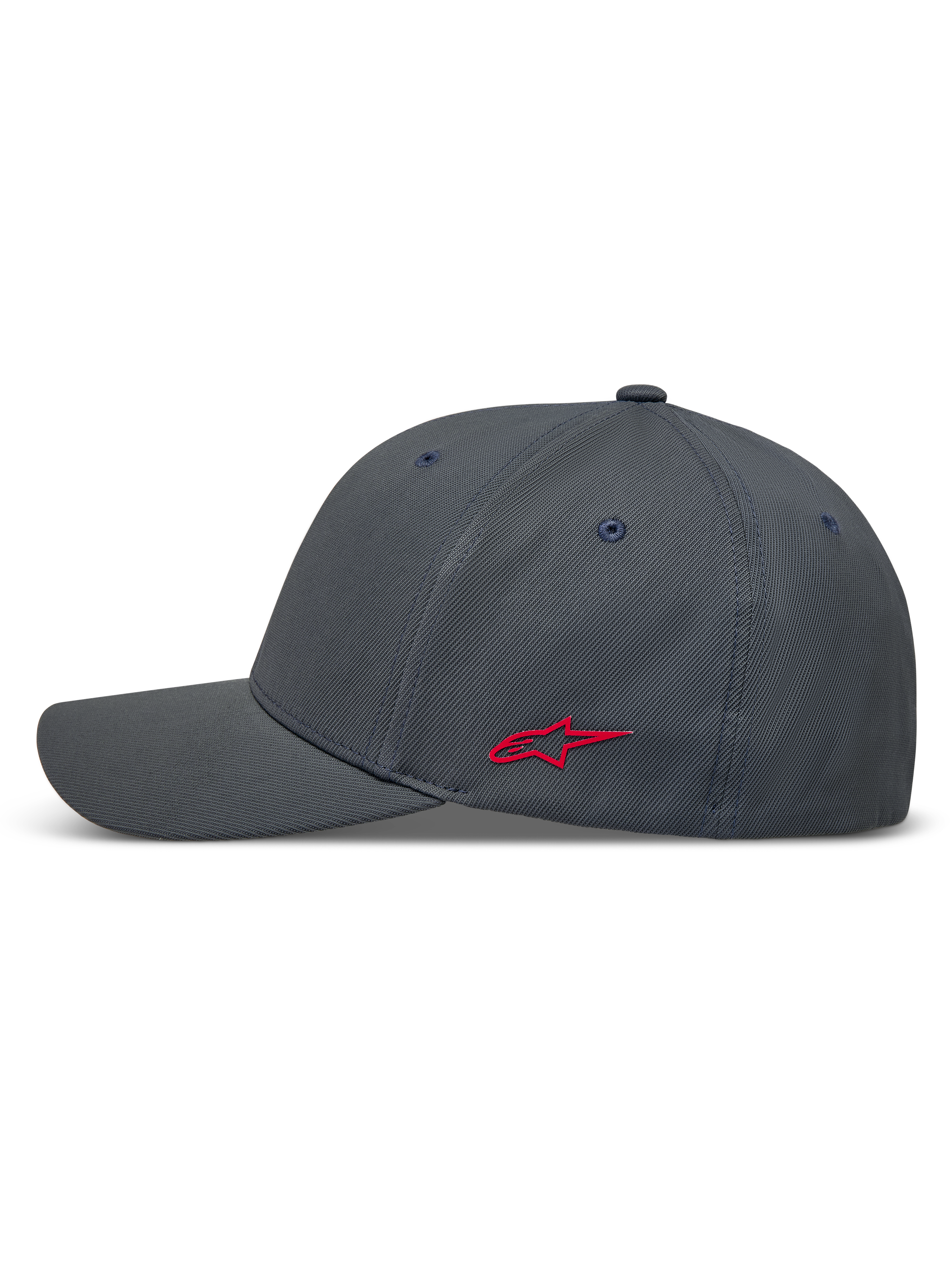 Alpinestars Points Gorro, gorra gris oscura con logotipo Astars rojo lateral, tejido de nylon tactel y ajuste flex