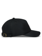 Alpinestars Explorer Strapback Gorro, gorra negra de sarga con corona estructurada, visera curva y cierre ajustable.