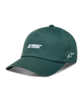 Alpinestars Explorer Strapback Gorro, gorra de sarga verde con visera curva y logotipo Astars bordado en blanco, ropa deportiva