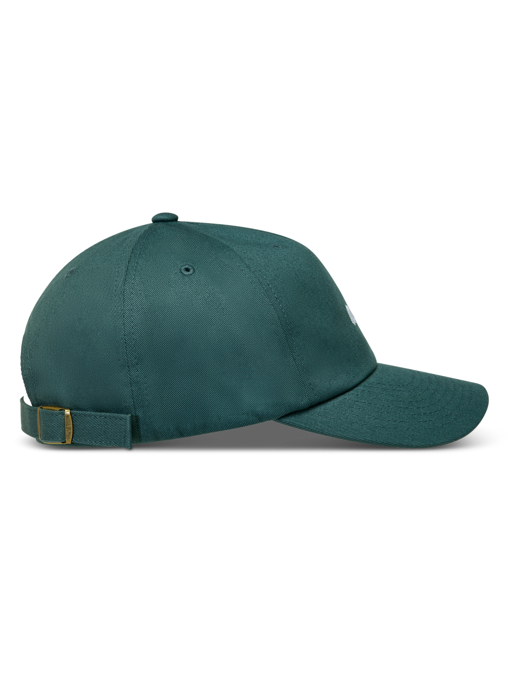 Alpinestars Explorer Strapback, gorra verde con visera curva y cierre ajustable con hebilla metálica, vista lateral