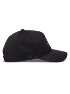 Alpinestars Algo Perf Adjustable Gorro, gorra deportiva negra con perforación lateral y tejido técnico de visera curva