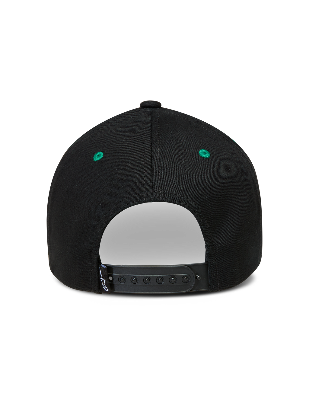 Alpinestars Retro Snapback Gorro, gorra negra y verde con cierre ajustable snapback, vista trasera