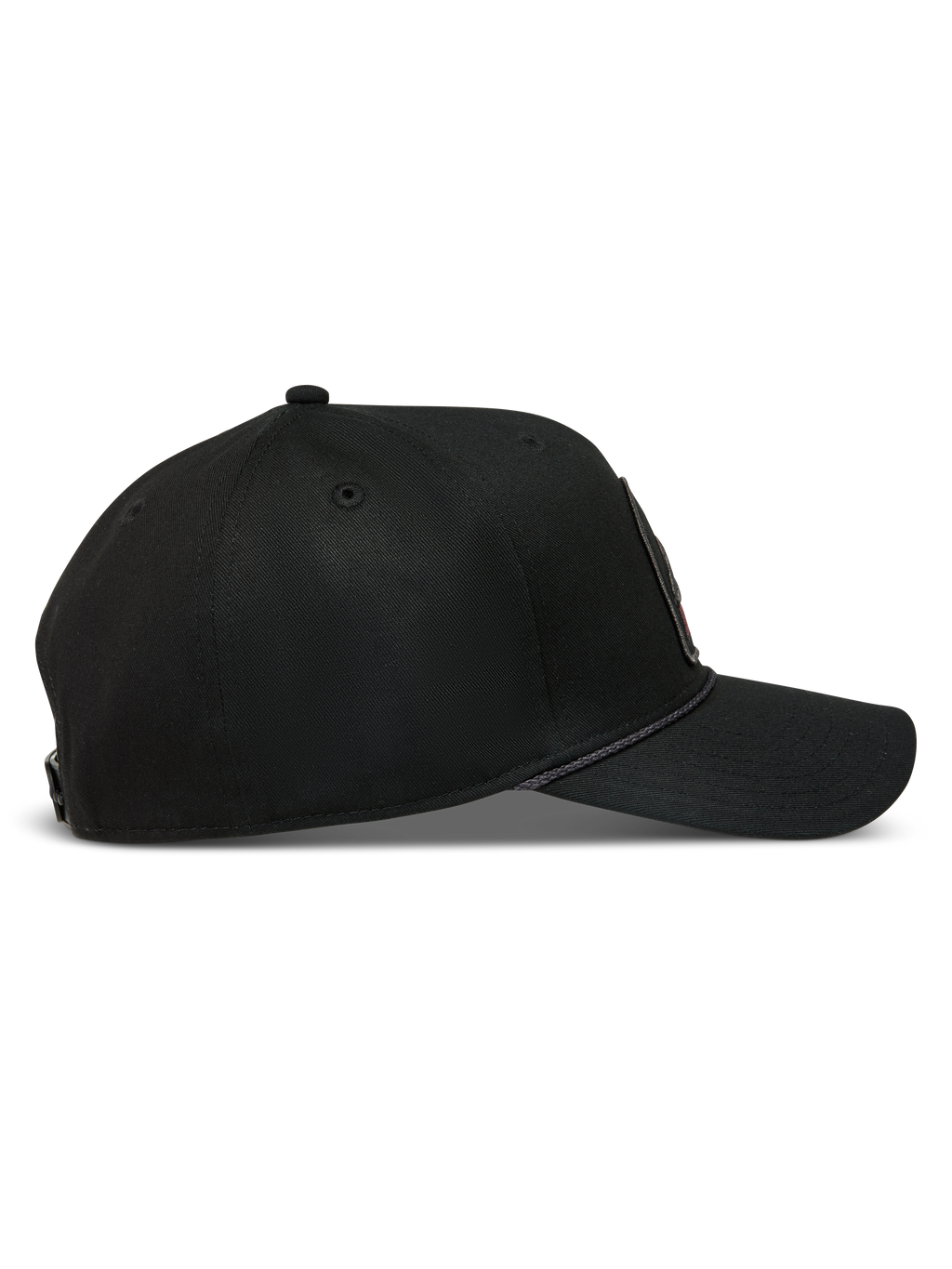 Alpinestars Acme Snapback, gorra de sarga negra con visera curva, corona estructurada y ribete de cuerda, ropa deportiva
