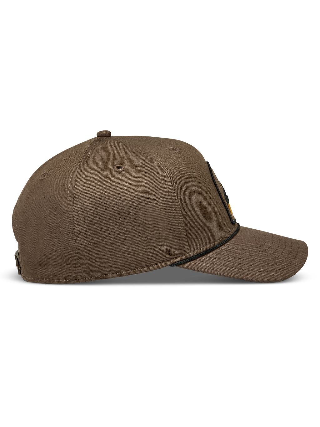 Alpinestars Acme Snapback Hat, Walnut Brown Sportswear Cap, side profile with curved bill, structured crown, and rope trim.