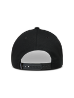 Alpinestars Combo Logo Snapback Gorro, vista trasera de gorra negra con cierre ajustable y etiqueta con logotipo